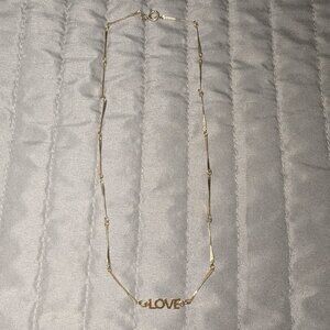 $1 with Bundle ~ Gold Tone LOVE Word Necklace 5806
